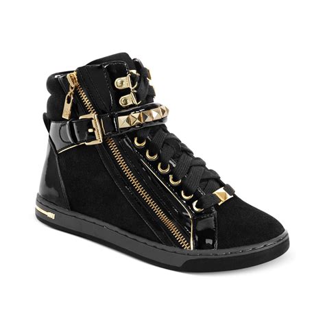 michael kors high top sneakers black and gold|zappos Michael Kors sneakers.